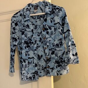 Patagonia Light Blue and Navy Organic Cotton Shirt